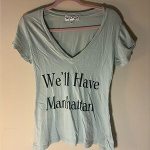 Wildfox Mint Green V-Neck Tee